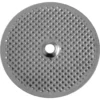 A shiny, textured round metal disk—the Nemox KCF002 Shower / Dispersion Screen—features a central hole and a grid of small raised bumps, as seen from above. © 2025 1st-line.com