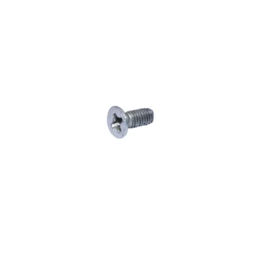 A single Rancilio 37184012 Screw M4x12 for the bottom doser cover of the Rancilio Rocky Doser model, featuring a flat, round Phillips head and short shaft, is centered on a white background. © 2025 1st-line.com