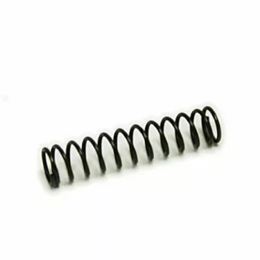 A small black metal coil spring, from the Macap M4/M5 Doser Part, lies horizontally on a plain white background. © 2025 1st-line.com