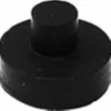 A small, round, black plastic or rubber object with a raised center—ideal as a replacement Faema Check Valve Gasket E/61 F027. © 2025 1st-line.com