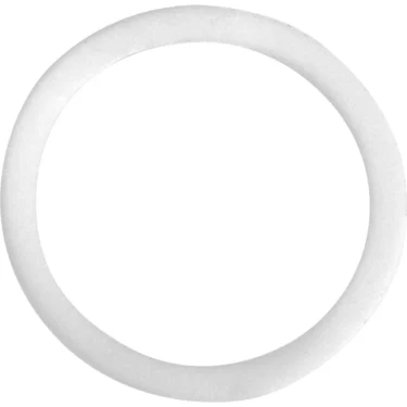 A smooth, plain white circular ring resembling the Rancilio 23000062 Pod Adapter Gasket is shown against a white background. © 2025 1st-line.com