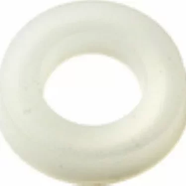 A top-down close-up of the La Pavoni Mini Rubber Gasket, showing its circular form and central hole, made of white or translucent rubber. © 2025 1st-line.com
