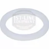 A white, circular silicone ECM C469900420 E61 Top Cap Gasket with 1st-Line Equipment watermark in the center, designed for use in espresso machines or grinders. © 2025 1st-line.com