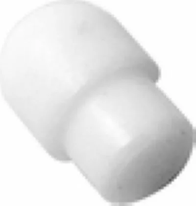 A white, cylindrical plastic cap with a rounded top, shown against a plain background, serves as a replacement part for the La Pavoni P-40. © 2025 1st-line.com