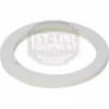 A white, flat, circular 60-6 Cup Moka Pot Gasket Replacement with a smooth surface is displayed on a plain background. A watermark reads 1st-Line Equipment, Espresso Machines & Grinders—ideal for 6 cup Moka Pots. © 2025 1st-line.com