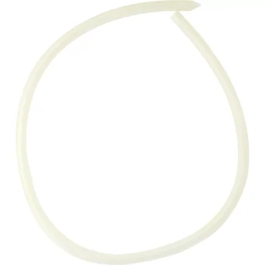 A white, flexible zip tie with a pointed end, loosely coiled against a white background, resembles the Bezzera 5194533 Silicone Hose - D 8x1.5 L=550 used in Bezzera machines. © 2025 1st-line.com