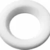 A white, round, donut-shaped object with a smooth surface and a large center hole—like the Elektra 01893035 Steam/Water Valve Joint Gasket (wand to tip)—viewed from above on a plain background. © 2025 1st-line.com