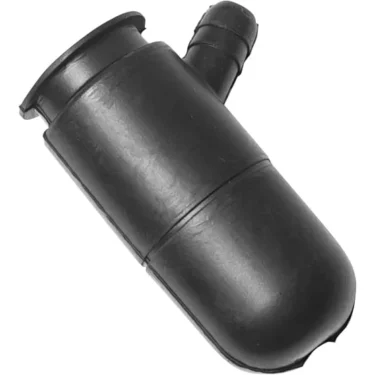 Black plastic cylindrical Lelit 8600004 Protection for Safety Valve/Antivacuum with a capped top and side nozzle, shown against a white background. © 2025 1st-line.com