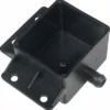 Black plastic rectangular enclosure with four mounting holes and a small cylindrical protrusion, similar to the Fiorenzato A1600002 plastic catch basin used under the drip tray for Fiorenzato commercial Espresso Machines. © 2025 1st-line.com