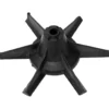 Black plastic six-blade impeller fan for the Fiorenzato A3200017 Doge Mixer, viewed from above; commonly used in pumps or small machinery. © 2025 1st-line.com