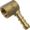 Brass hose barb elbow fitting with a threaded female end and a ribbed male barbed end, designed to connect tubing at a right angle—compatible with the Bezzera 5224403.01 Drip Tray Holder - D 11 OT. © 2025 1st-line.com