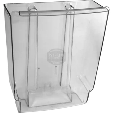Clear rectangular plastic water tank with an open top and grooved sides, designed for holding liquids. Compatible with Ascaso I.2512 machines. © 2025 1st-line.com