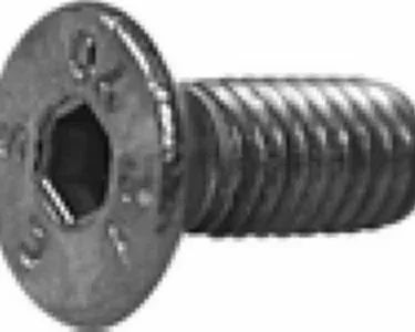 Close-up image of the Elektra 00179035 Grouphead Cover Screw, showing its hexagonal socket drive, threaded shaft, and flat head from an angled perspective. © 2025 1st-line.com