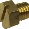 Close-up image of the Elektra 01336014 Grouphead Injector, a brass slotted screw with a hexagonal head and threaded body, designed for reliable connections in Elektra machines. © 2025 1st-line.com