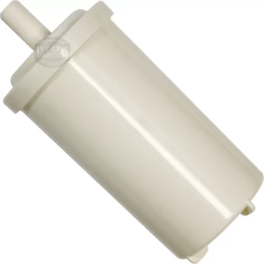 Close-up of a discontinued Lelit MC747 In Tank Water Softener / Particle Filter (35L) with a small nozzle on top, positioned at an angle against a plain white background. © 2025 1st-line.com