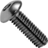 Close-up of a La Nuova Era NE491 Body Panel Screw in silver, featuring a rounded head and threaded body, shown angled on a white background. © 2025 1st-line.com