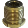 Close-up of a La Pavoni Steam Assembly Screw - brass, a threaded pipe fitting with hexagonal base, used for connecting or adapting pipes in plumbing or mechanical systems. © 2025 1st-line.com