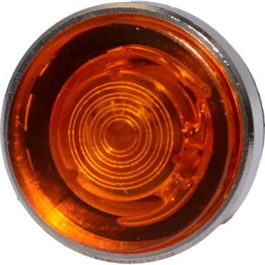 Close-up of the ECM B7633617 Orange Heating Light, showcasing concentric circle patterns within a metallic rim. © 2025 1st-line.com