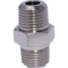 Close-up of the ECM C229900518 Straight Fitting 1/8 x 1/8, a metal hex nipple pipe fitting with two threaded ends and a hexagonal center for easy wrench tightening. © 2025 1st-line.com