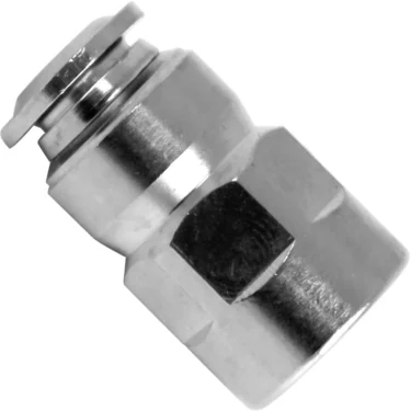 Close-up view of a Lelit MC105 Connector, a metal grease fitting coupler with hexagonal nut and smooth surface, used for connecting grease guns to lubrication points on machinery and found in espresso machine parts. © 2025 1st-line.com