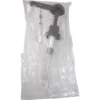 Monin Pump - dark chocolate, featuring a brown top, comes in a clear plastic bag with an instruction sheet visible behind the pump. © 2025 1st-line.com