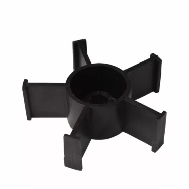 Photographed on a white background, the Ascaso MI..36 Lower Star / Sweeping Vane - I-1D, I-2D features a black plastic cylindrical center with five evenly spaced flat fins radiating outward. © 2025 1st-line.com