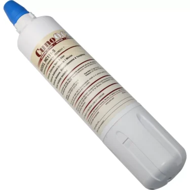 The 3M / Cuno Replacement Filter Cartridge (HC111-S) is a cylindrical cartridge with a blue cap and detailed product information label, displayed against a white background. © 2025 1st-line.com