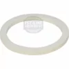 The 60-2 Moka Pot Gasket Replacement is a white, circular rubber ring shown on a plain white background, featuring a smooth and flat design ideal for use as a replacement part in your Moka Pot equipment. © 2025 1st-line.com