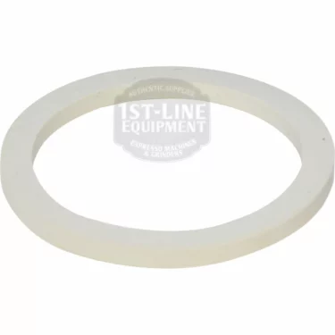The 60-2 Moka Pot Gasket Replacement is a white, circular rubber ring shown on a plain white background, featuring a smooth and flat design ideal for use as a replacement part in your Moka Pot equipment. © 2025 1st-line.com