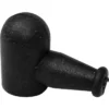 The Ala di Vittoria 4033005 Heating Element Protective Cap is a small black L-shaped cap with a rounded top and tapered arm, designed to protect or cover connectors in heating elements. © 2025 1st-line.com