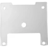 The ASCASO Gasket I.2590 for KAP Machine is a rectangular white metal plate with a U-shaped bottom cutout, five holes (one centered, four at the corners), suitable as a direct replacement part. © 2025 1st-line.com