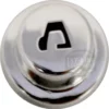 The Ascaso I.2522 Short Coffee Push Button is a shiny, metallic button with a black telephone handset icon in the center, typically used on machines or devices to indicate phone functionality. © 2025 1st-line.com