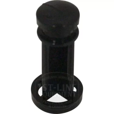 The Ascaso I.2539 Water Tank Valve is a black, plastic, cylindrical valve with a round flat top and wide circular base featuring two small holes on opposite sides. Its compatible with Ascaso models. © 2025 1st-line.com