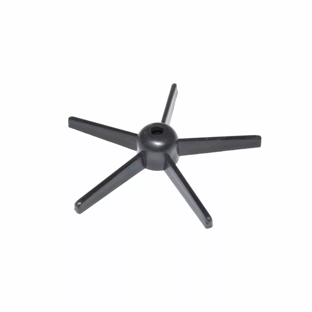 The Ascaso MI..34 Upper Star / Sweeping Vane (I-1D, I-2D) is a black plastic part with six arms and a central circular hub, shown against a white background. © 2025 1st-line.com