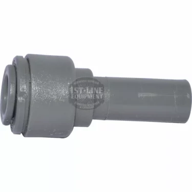 The Ascaso V.7186 3/8 Expander is a gray plastic pipe connector with a matte finish, featuring a cylindrical design that widens at one end and narrows at the other for an industrial look. © 2025 1st-line.com