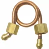 The Bezzera 5162235LL Pressurestat Pipe is a coiled copper tube with brass fittings, designed as a pigtail for linking gas cylinders or equipment. © 2025 1st-line.com