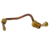The Bezzera 5164079LL Upper Boiler Heating Pipe is a bent copper pipe with brass fittings on each end—one with a hexagonal coupling, the other with a threaded connector—shown on a white background. © 2025 1st-line.com