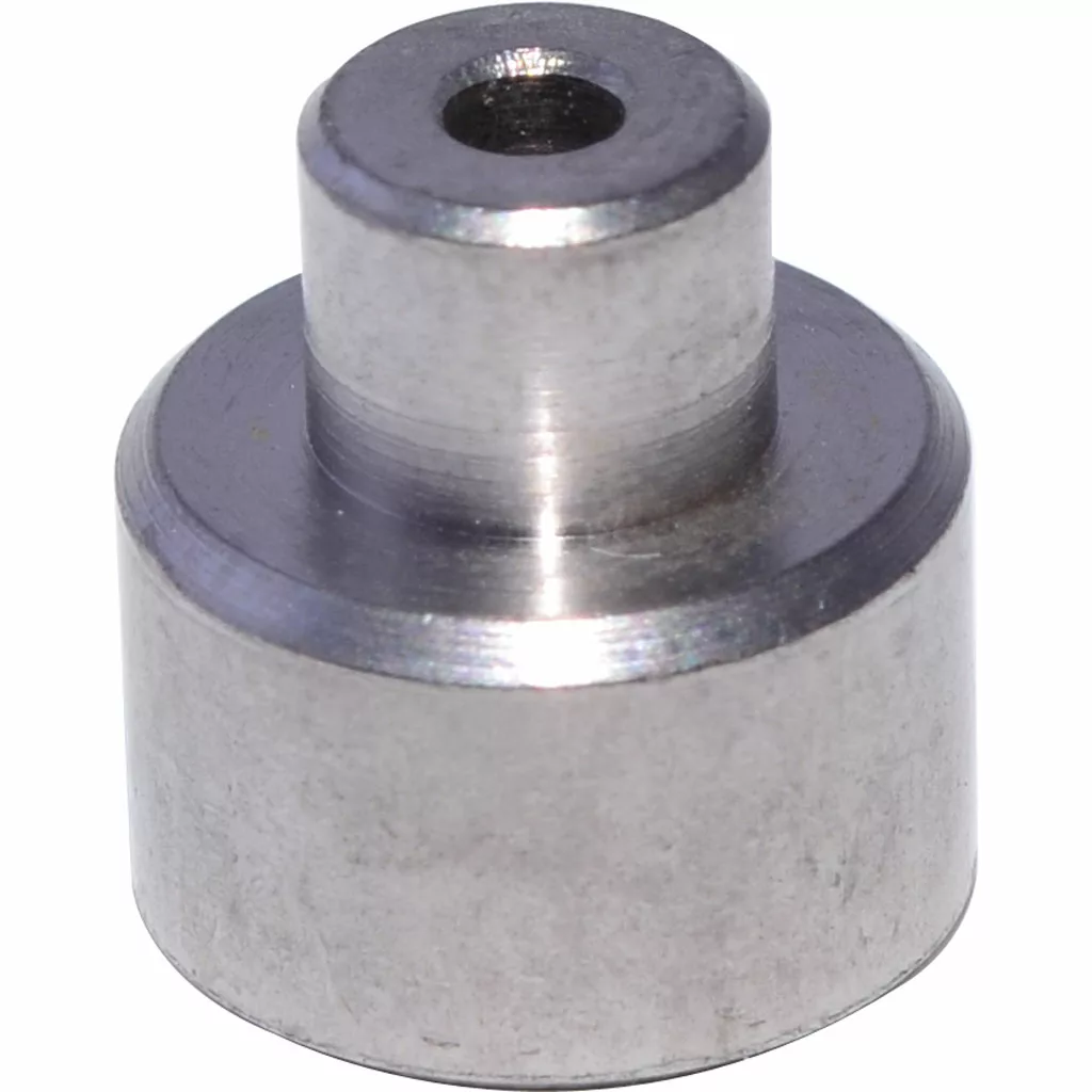 The Bezzera 5224619 Suppression Valve Gasket Holder is a small, cylindrical metal part with a central hole and raised section, designed for industrial or mechanical use in Bezzera machines. © 2025 1st-line.com