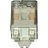 The Bezzera 7635418 Relay - 110V, 16A is a transparent industrial relay labeled “IND. CONT. EQ.” with visible components, electrical ratings, and socket compatibility instructions on its top side. © 2025 1st-line.com