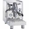 The Bezzera Unica Espresso Machine features a stainless steel design, steam wand, pressure gauge, digital display, and front-access levers and knobs for easy coffee preparation. The Bezzera logo is displayed on the front. © 2025 1st-line.com