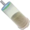 The BILT In Tank Rechargeable Water Softener / Particle Filter is a transparent cylindrical cartridge with a mouthpiece, contains small round beads and colored rings near the top, and is designed for in-tank use. © 2025 1st-line.com