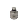 The CaffeMotive FMTAP0001X76 Spout Cap is a small, cylindrical metal fitting with a groove and black rubber O-ring near the top, ideal for CaffeMotive machines. Shown against a white background. © 2025 1st-line.com