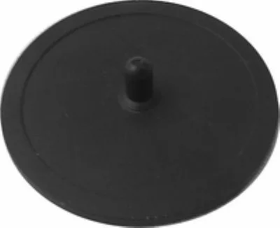 The DISCONTINUED 1st-line Rubber Blind Filter Insert (57-58mm) is a round, flat, black filter with a central peg, shown on a plain white background. © 2025 1st-line.com