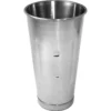 The DISCONTINUED Rattleware Mixing Cup - 32 fl oz is a stainless steel shaker tin with a smooth, shiny finish and subtle reflections, shown standing upright against a white background. © 2025 1st-line.com