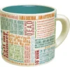 The DISCONTINUED UPG First Lines Of Literature Coffee Mug features vibrant fonts with opening lines like “Call me Ishmael” and “Marley was dead, to begin with.”—a unique gift for book lovers and morning inspiration. © 2025 1st-line.com