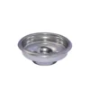 The ECM C619900104 58mm 1-Cup Filter Basket is a small, round stainless steel basket with a slightly raised rim, shown on a white background. © 2025 1st-line.com