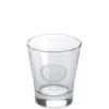 The ECM Espresso Shot Glass (~3 fl oz), featuring a circular etched logo and letters on the front, is shown against a white background. © 2025 1st-line.com
