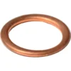 The ECM P2049 Vacuum Breaker Valve Copper Gasket 1/4 is a flat, circular copper gasket with a smooth finish, photographed on a white background—perfect for vacuum breaker valve assemblies. © 2025 1st-line.com