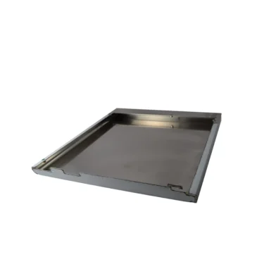The ECM P3009 Left Body Panel is a rectangular stainless steel tray with raised edges on three sides, shown at an angle against a white background. © 2025 1st-line.com