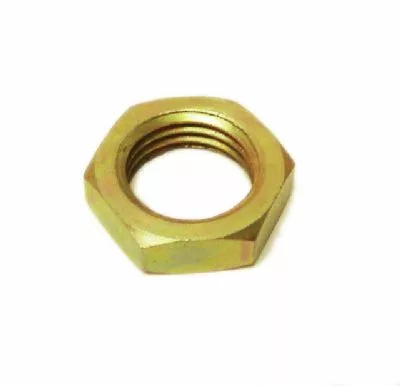 The Elektra 00032014 Heating Element Nut is a gold-colored, hexagonal metal nut with internal threading for securing heating elements in Elektra appliances, displayed on a white background. © 2025 1st-line.com